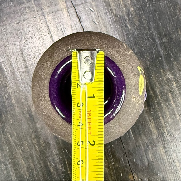 Boot Hill Pottery Black Bear Berries Deep Purple Vase Painted Stoneware 5.75” - Picture 10 of 11